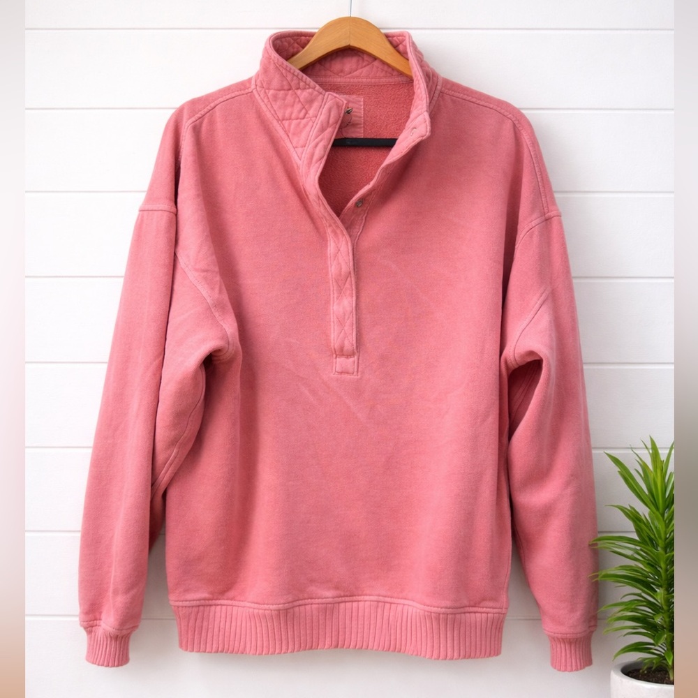 ✨Aerie Pink Oh Snap! Pullover Sweatshirt Size Medium Oversized Cozy
